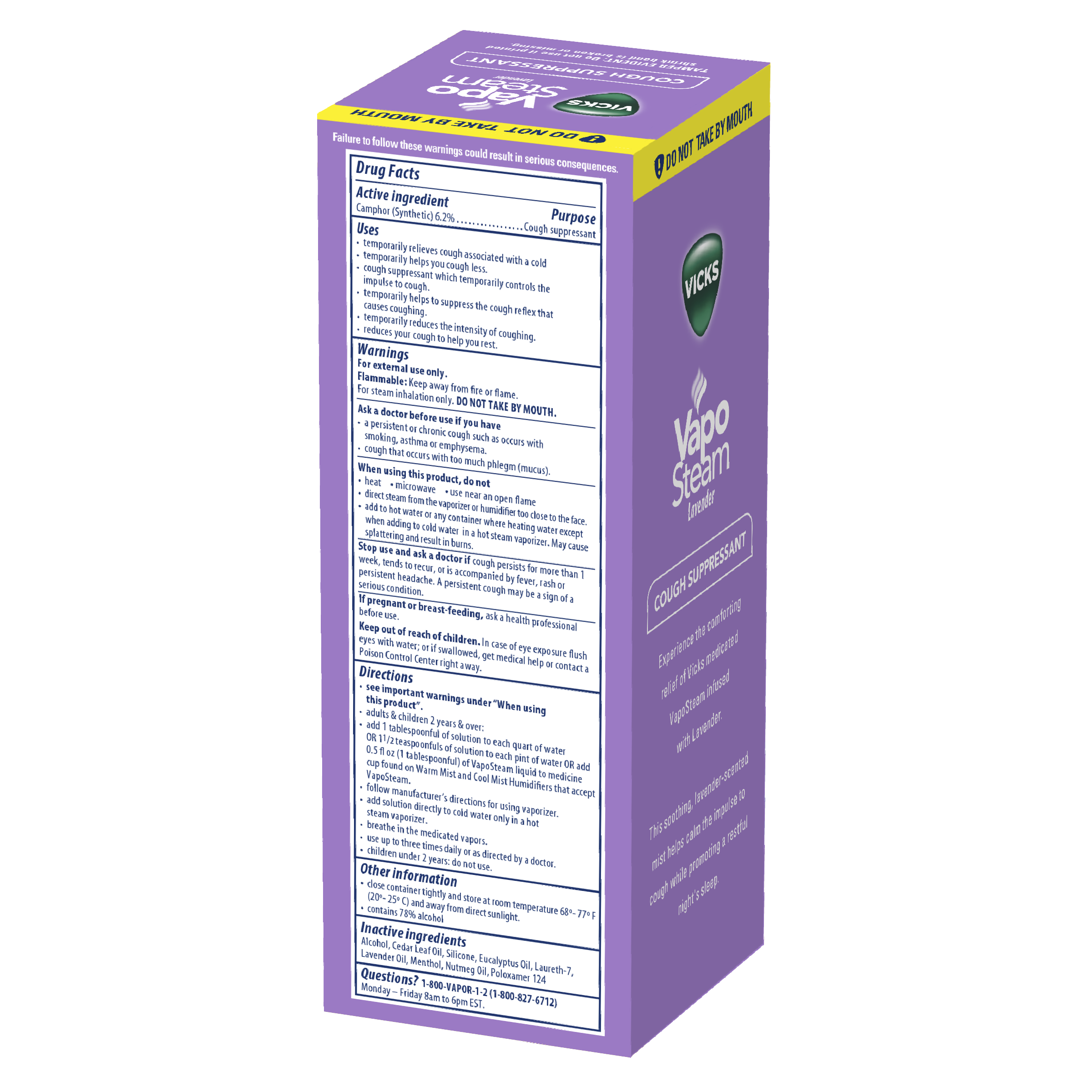 Vicks Vaposteam drug facts, ingredients