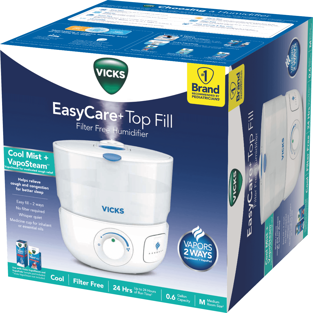 Vicks cool mist humidifier packaging box