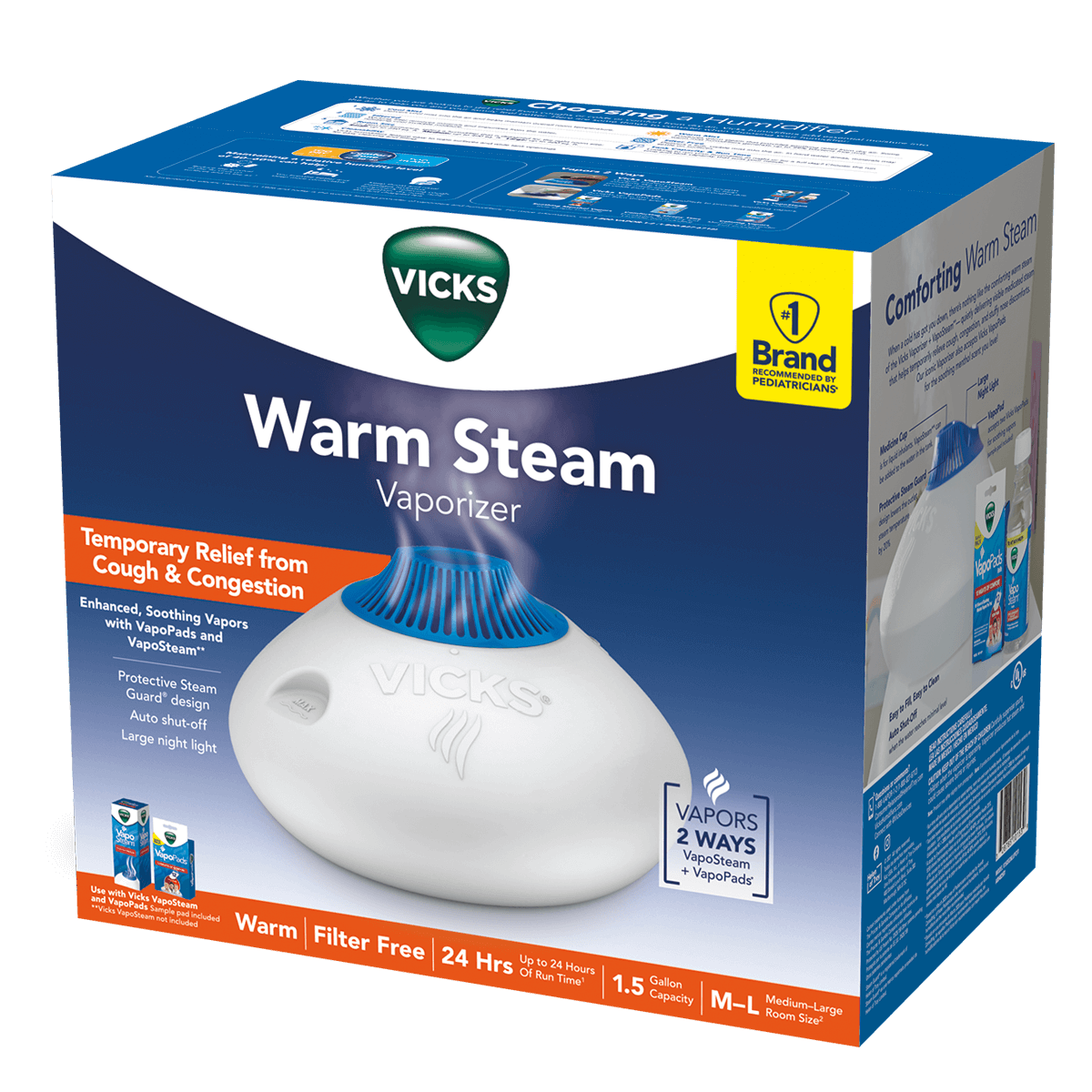 vicks warm mist humidifier packaging box