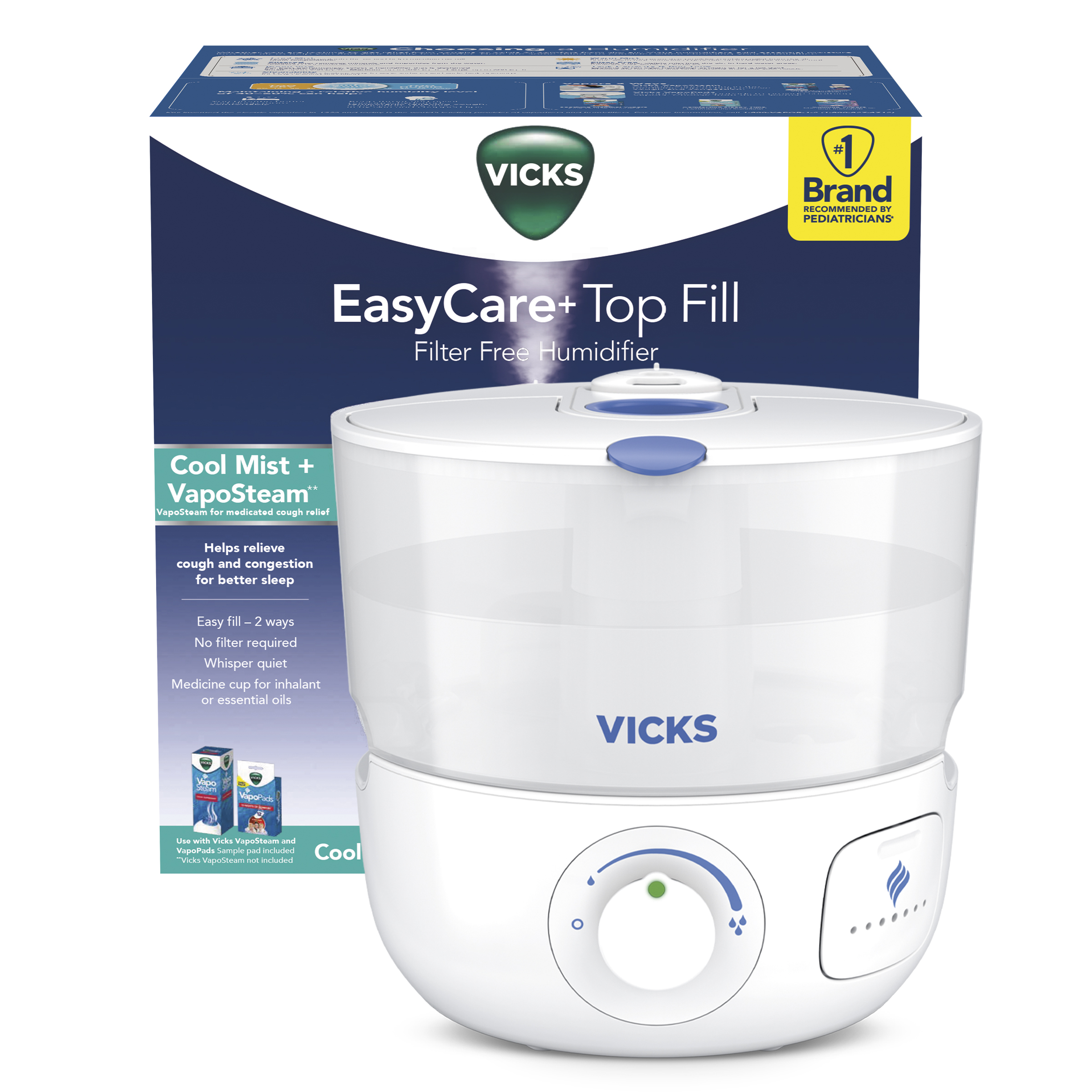 Vicks Cool Mist Ultrasonic Topfill Humidifier packaging